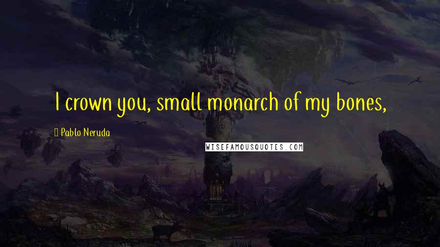 Pablo Neruda Quotes: I crown you, small monarch of my bones,