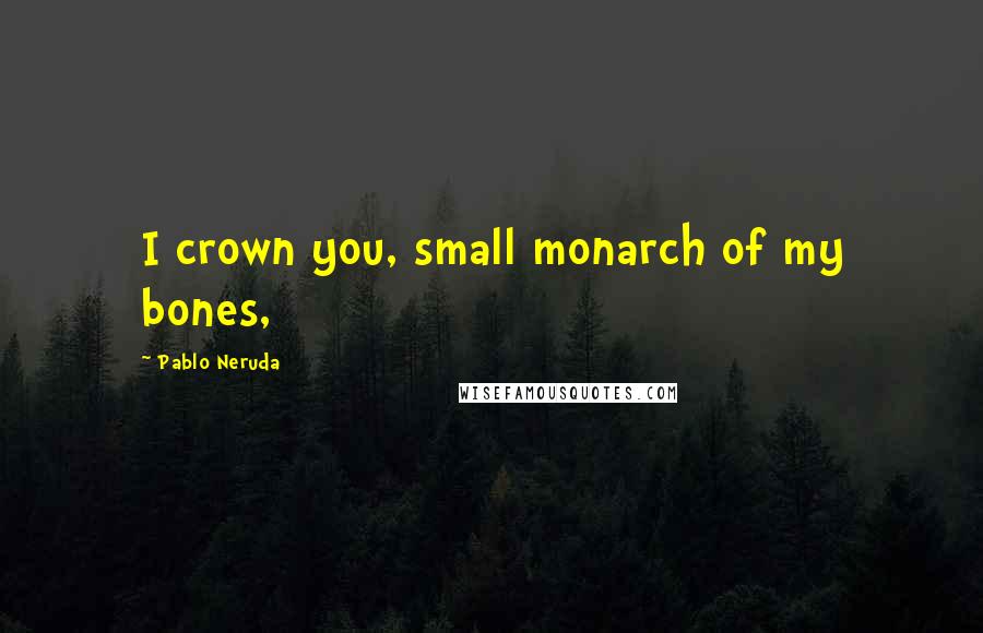 Pablo Neruda Quotes: I crown you, small monarch of my bones,