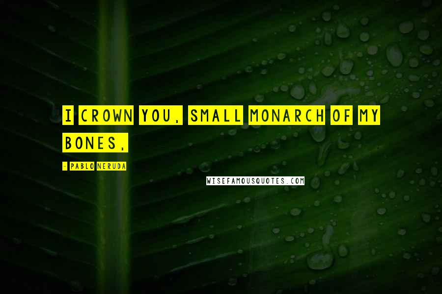 Pablo Neruda Quotes: I crown you, small monarch of my bones,