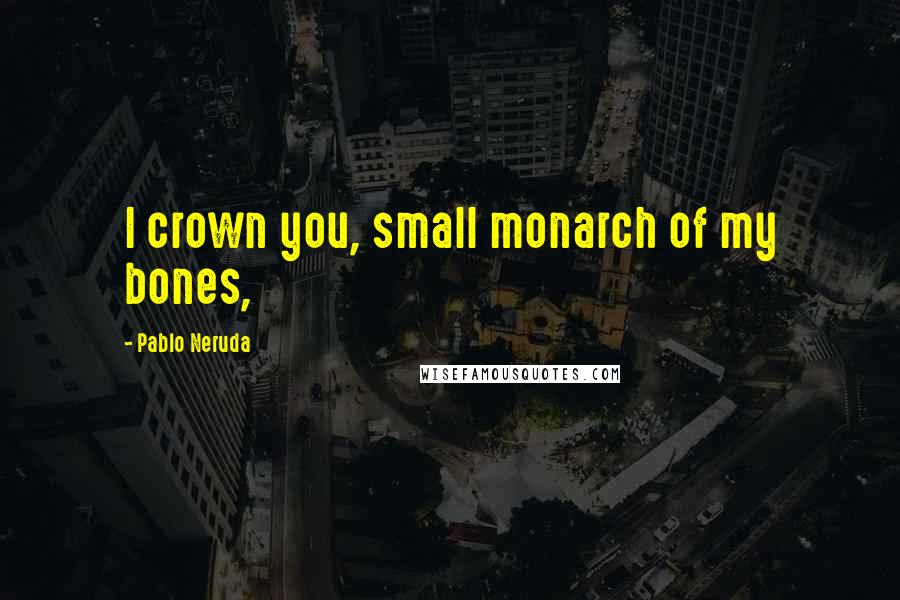 Pablo Neruda Quotes: I crown you, small monarch of my bones,