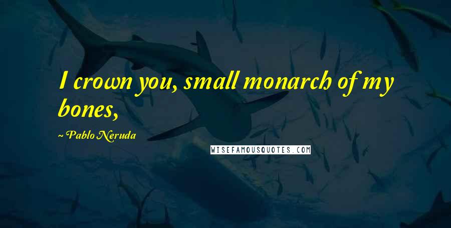 Pablo Neruda Quotes: I crown you, small monarch of my bones,