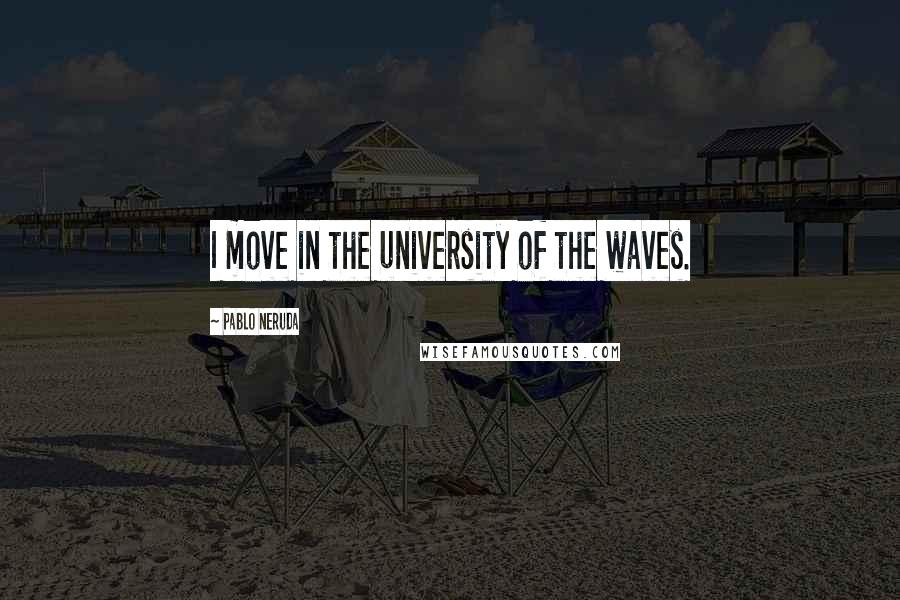 Pablo Neruda Quotes: I move in the university of the waves.