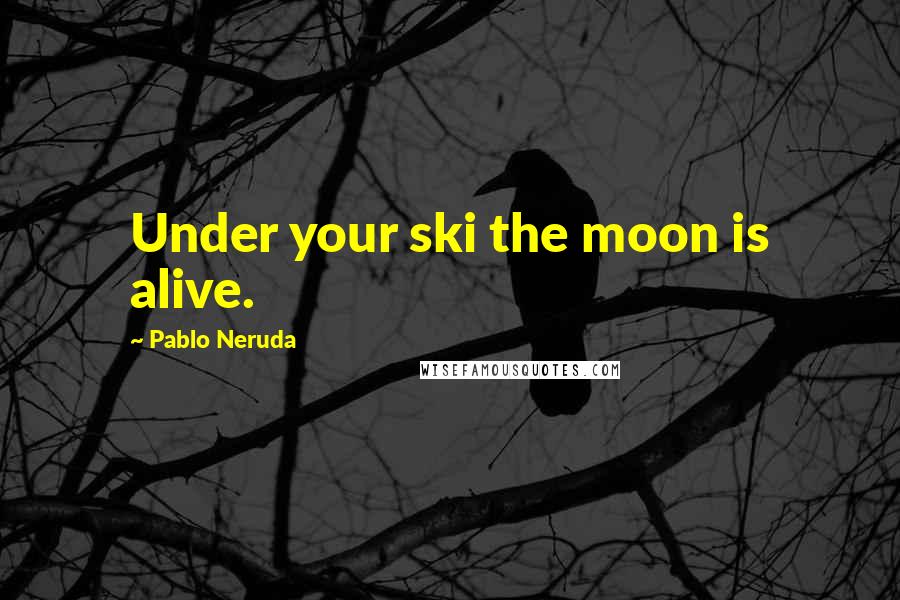 Pablo Neruda Quotes: Under your ski the moon is alive.