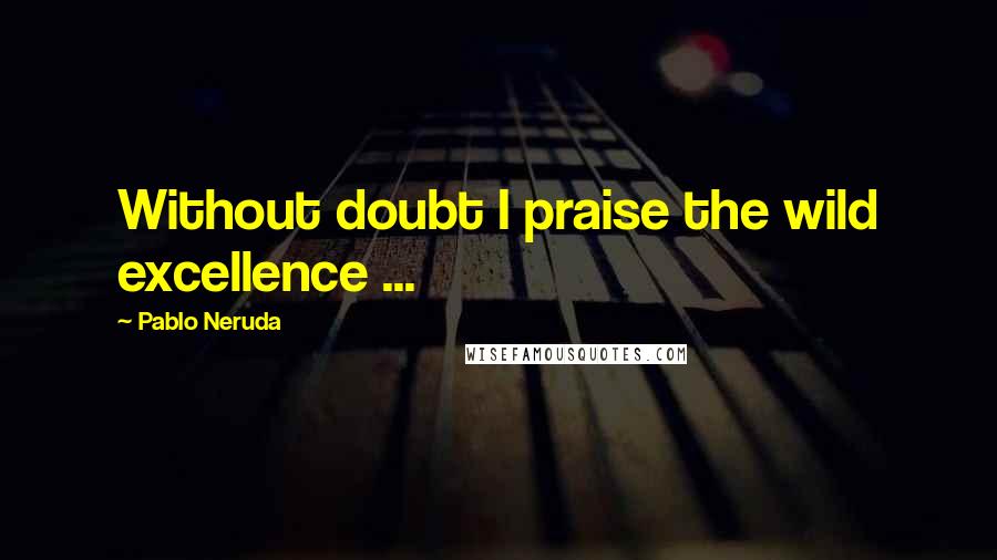 Pablo Neruda Quotes: Without doubt I praise the wild excellence ...