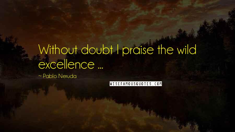 Pablo Neruda Quotes: Without doubt I praise the wild excellence ...