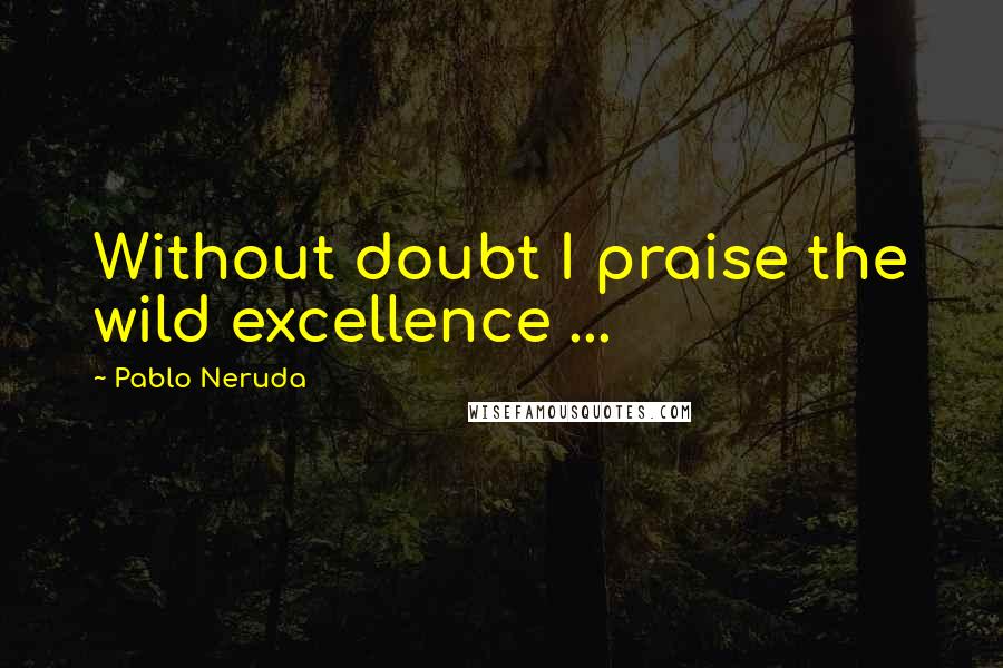 Pablo Neruda Quotes: Without doubt I praise the wild excellence ...