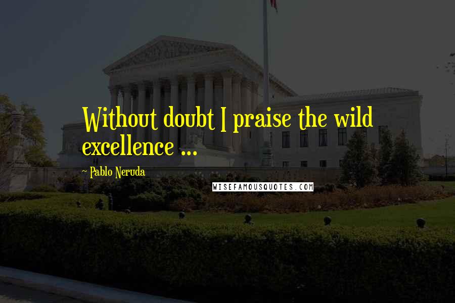 Pablo Neruda Quotes: Without doubt I praise the wild excellence ...