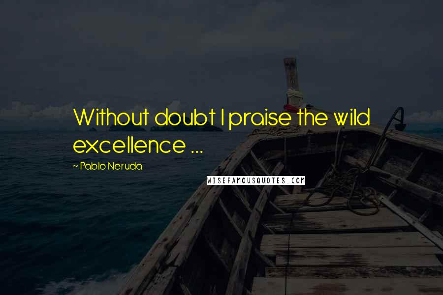 Pablo Neruda Quotes: Without doubt I praise the wild excellence ...