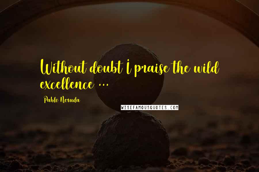 Pablo Neruda Quotes: Without doubt I praise the wild excellence ...