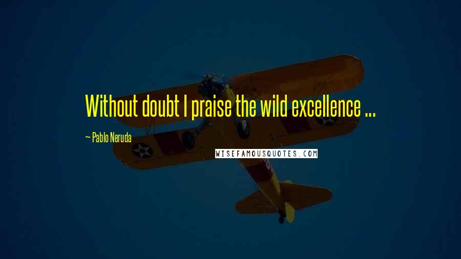 Pablo Neruda Quotes: Without doubt I praise the wild excellence ...