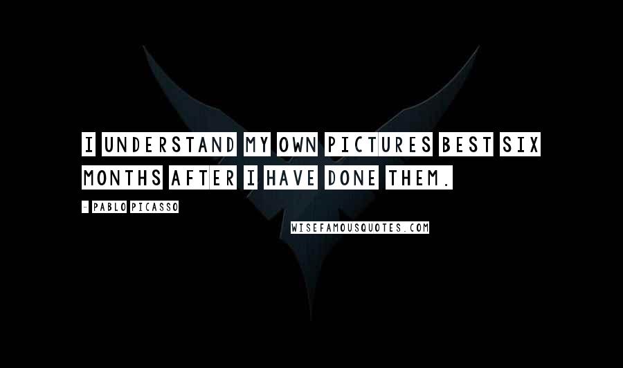 Pablo Picasso Quotes: I understand my own pictures best six months after I have done them.