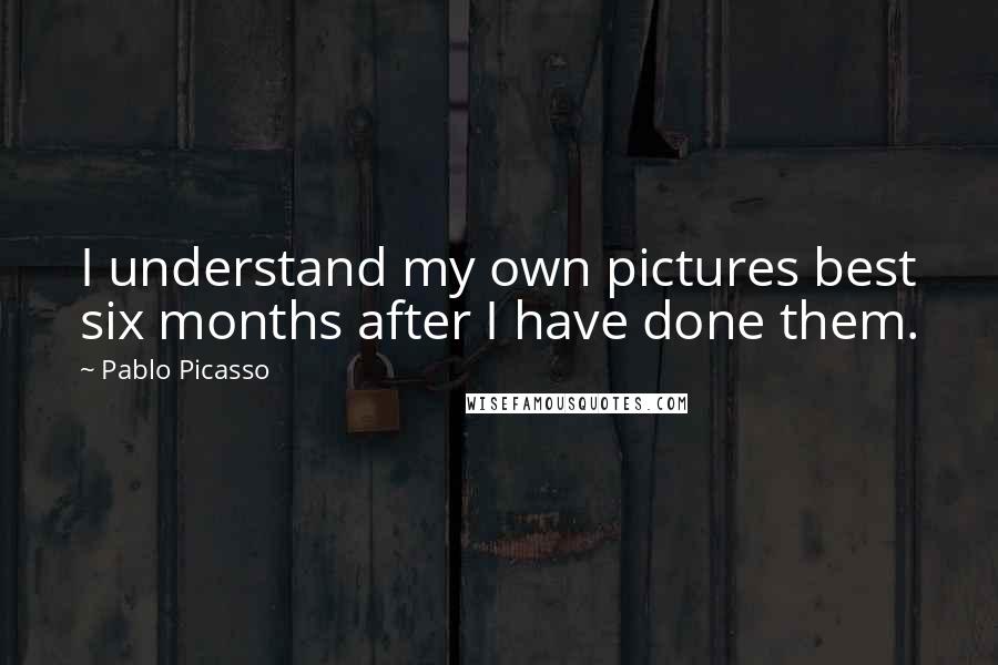Pablo Picasso Quotes: I understand my own pictures best six months after I have done them.