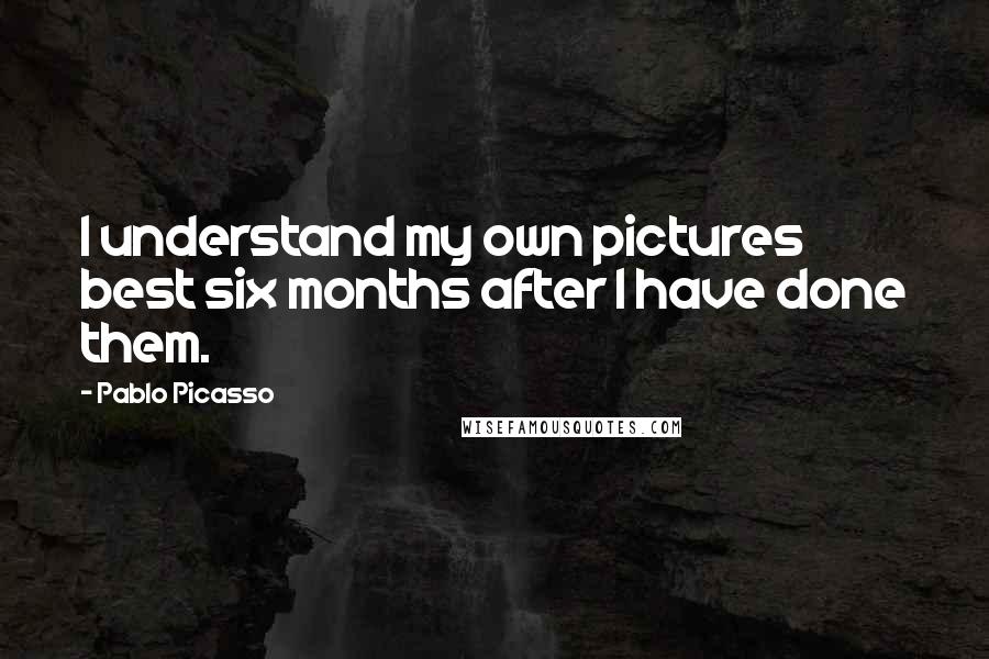 Pablo Picasso Quotes: I understand my own pictures best six months after I have done them.