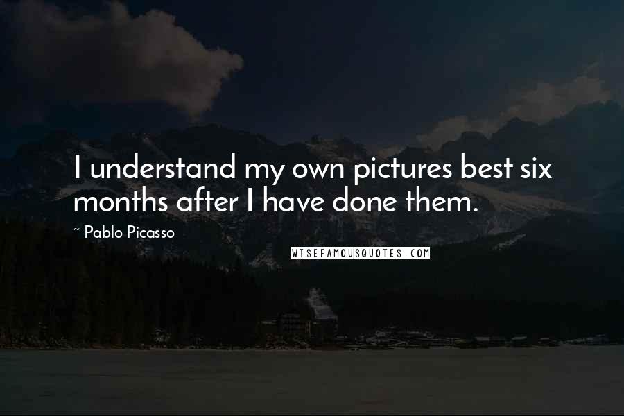 Pablo Picasso Quotes: I understand my own pictures best six months after I have done them.