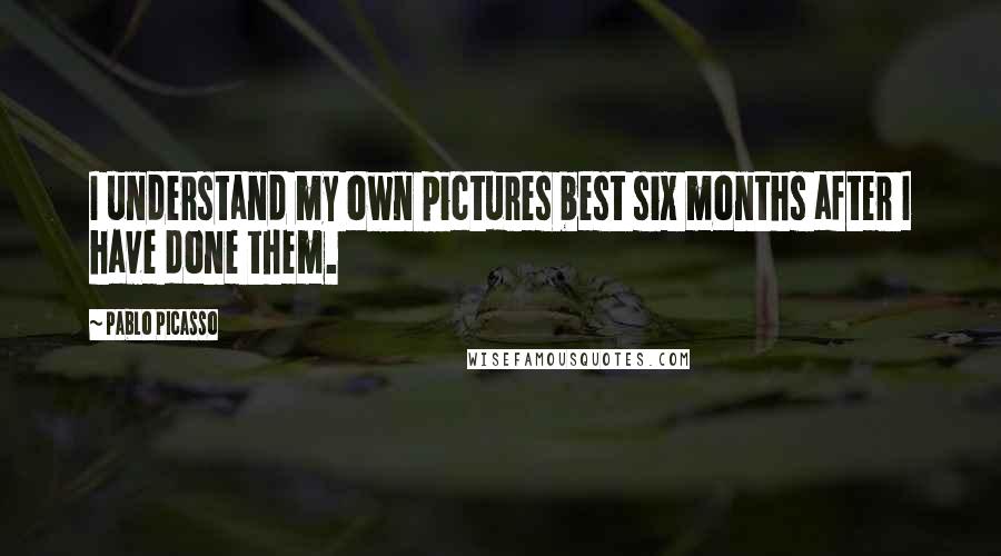Pablo Picasso Quotes: I understand my own pictures best six months after I have done them.