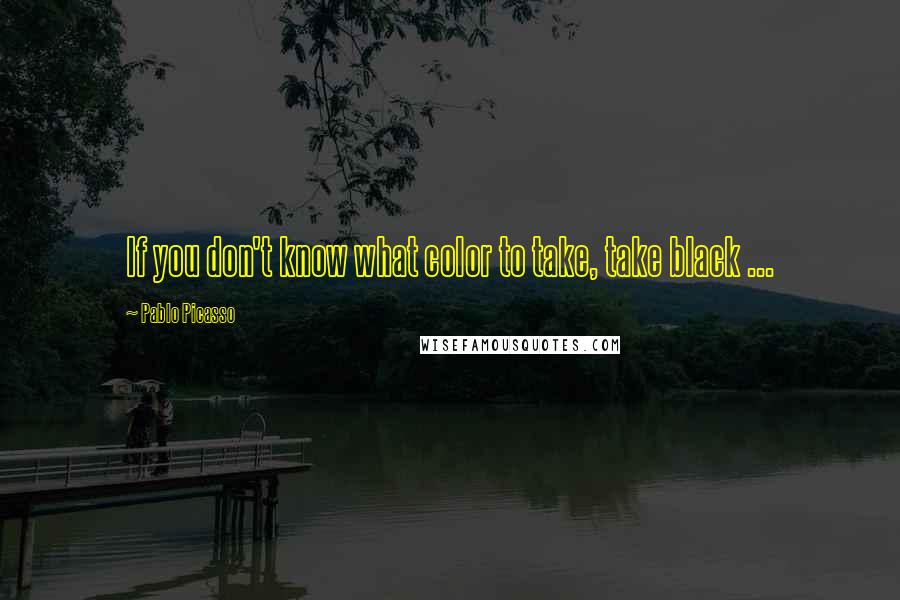 Pablo Picasso Quotes: If you don't know what color to take, take black ...