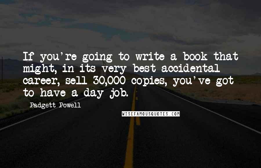 Padgett Powell Quotes: If you're going to write a book that might, in its very best accidental career, sell 30,000 copies, you've got to have a day job.