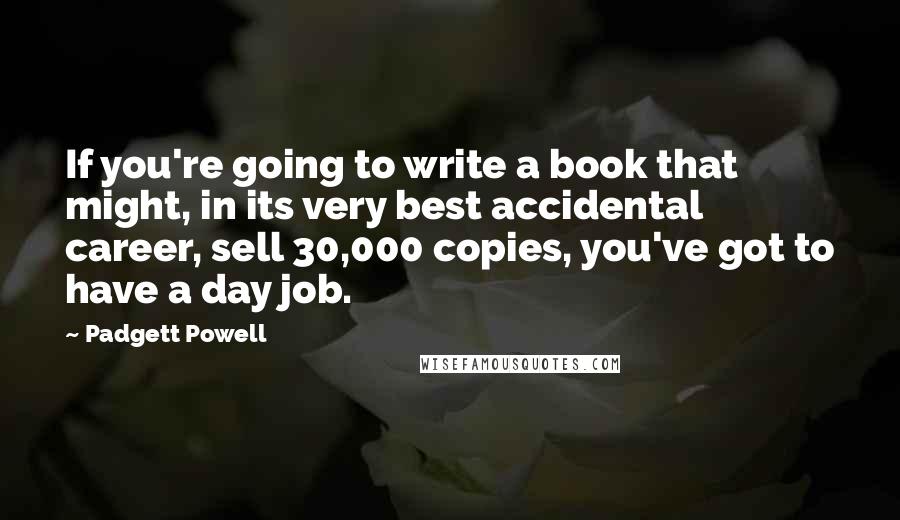 Padgett Powell Quotes: If you're going to write a book that might, in its very best accidental career, sell 30,000 copies, you've got to have a day job.