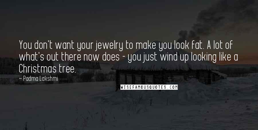 Padma Lakshmi Quotes: You don't want your jewelry to make you look fat. A lot of what's out there now does - you just wind up looking like a Christmas tree.