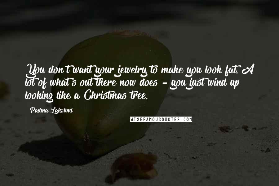 Padma Lakshmi Quotes: You don't want your jewelry to make you look fat. A lot of what's out there now does - you just wind up looking like a Christmas tree.