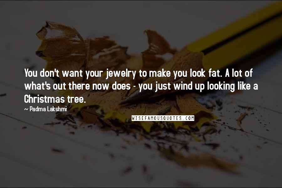 Padma Lakshmi Quotes: You don't want your jewelry to make you look fat. A lot of what's out there now does - you just wind up looking like a Christmas tree.