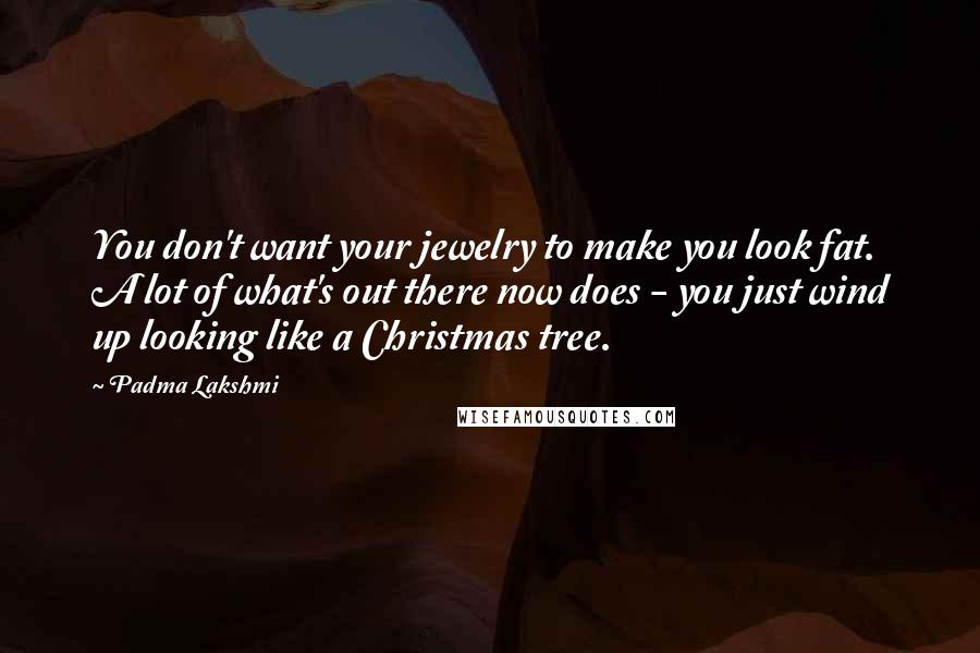 Padma Lakshmi Quotes: You don't want your jewelry to make you look fat. A lot of what's out there now does - you just wind up looking like a Christmas tree.