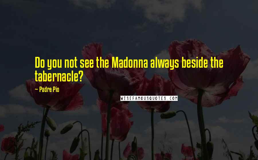 Padre Pio Quotes: Do you not see the Madonna always beside the tabernacle?