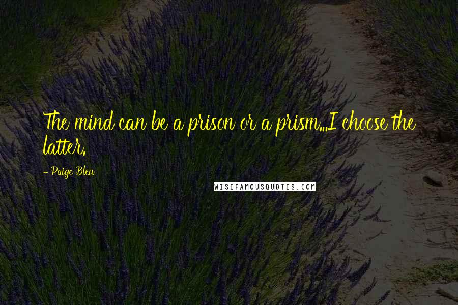 Paige Bleu Quotes: The mind can be a prison or a prism...I choose the latter.