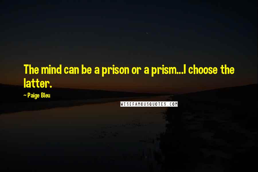 Paige Bleu Quotes: The mind can be a prison or a prism...I choose the latter.