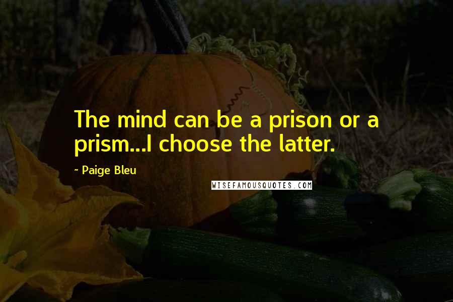 Paige Bleu Quotes: The mind can be a prison or a prism...I choose the latter.