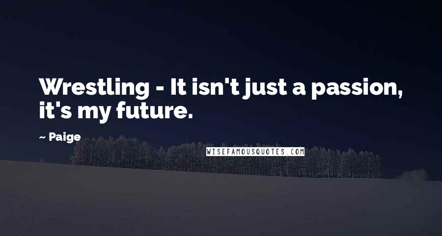 Paige Quotes: Wrestling - It isn't just a passion, it's my future.