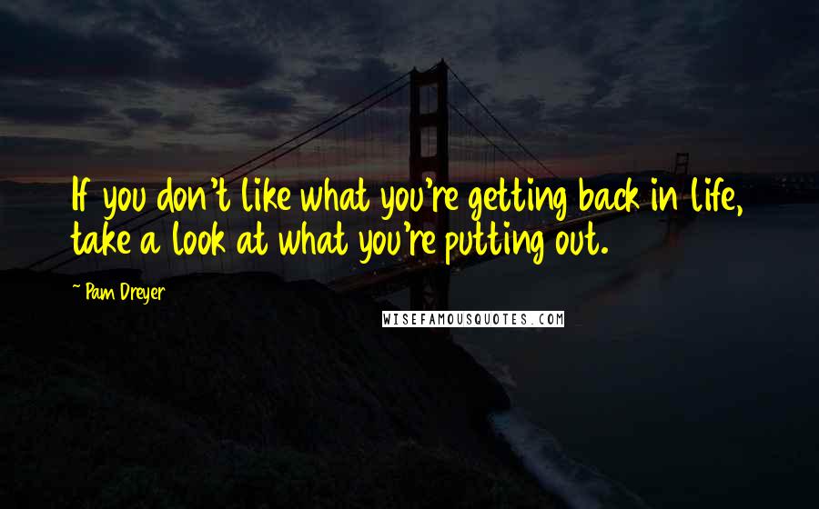 Pam Dreyer Quotes: If you don't like what you're getting back in life, take a look at what you're putting out.