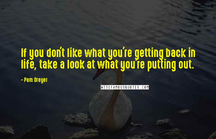 Pam Dreyer Quotes: If you don't like what you're getting back in life, take a look at what you're putting out.