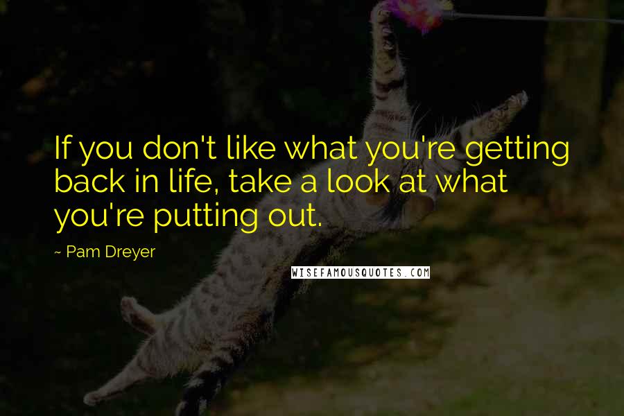 Pam Dreyer Quotes: If you don't like what you're getting back in life, take a look at what you're putting out.