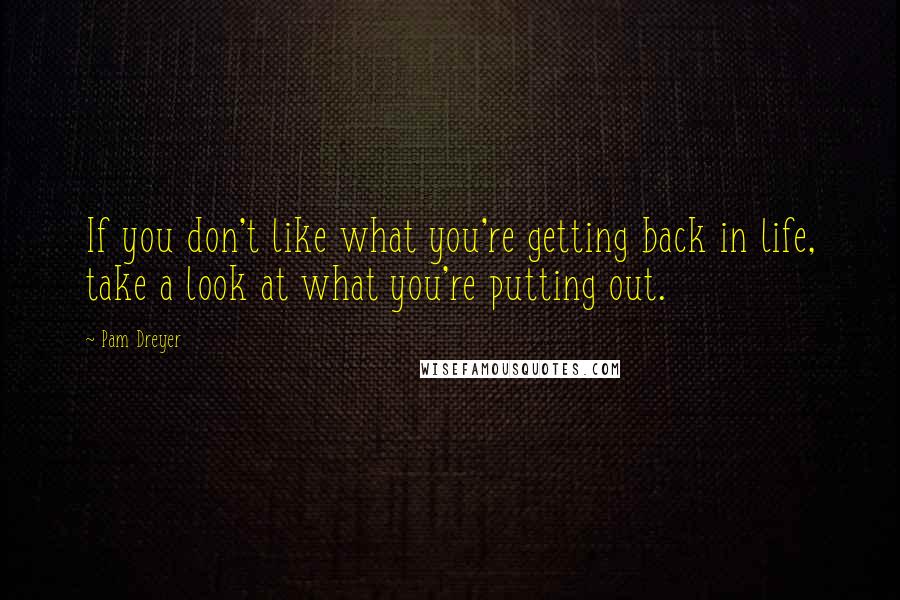 Pam Dreyer Quotes: If you don't like what you're getting back in life, take a look at what you're putting out.