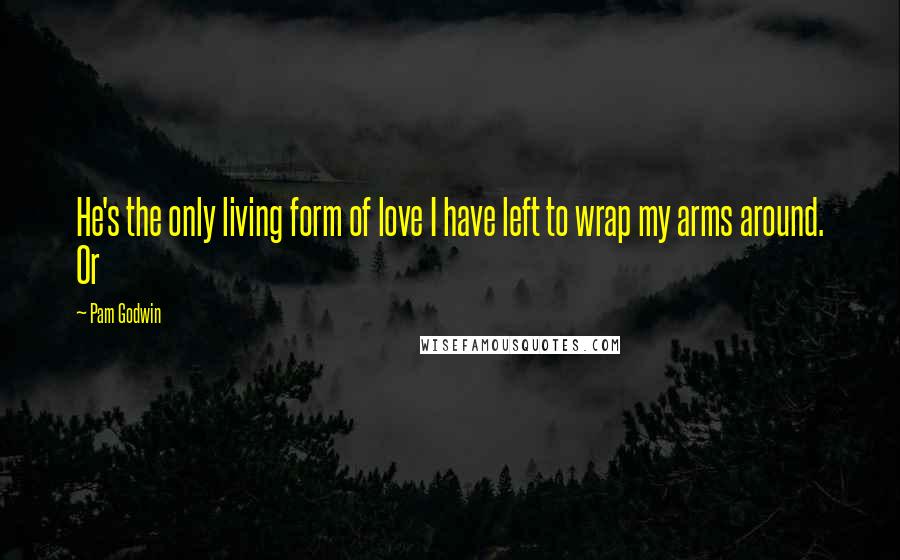 Pam Godwin Quotes: He's the only living form of love I have left to wrap my arms around. Or