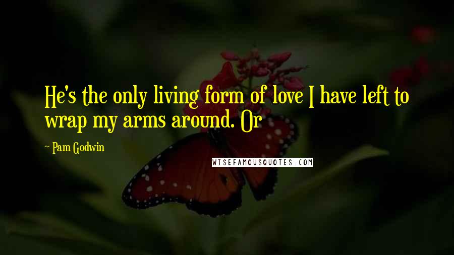 Pam Godwin Quotes: He's the only living form of love I have left to wrap my arms around. Or