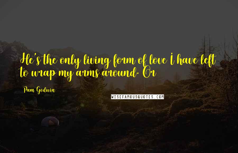 Pam Godwin Quotes: He's the only living form of love I have left to wrap my arms around. Or