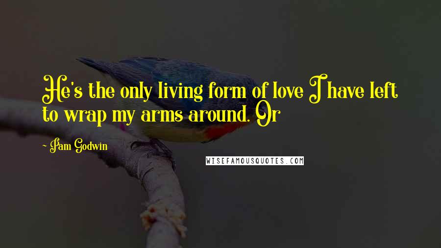 Pam Godwin Quotes: He's the only living form of love I have left to wrap my arms around. Or