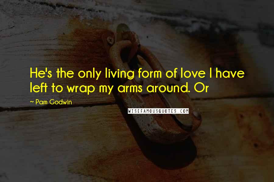 Pam Godwin Quotes: He's the only living form of love I have left to wrap my arms around. Or