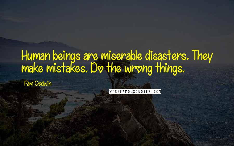 Pam Godwin Quotes: Human beings are miserable disasters. They make mistakes. Do the wrong things.