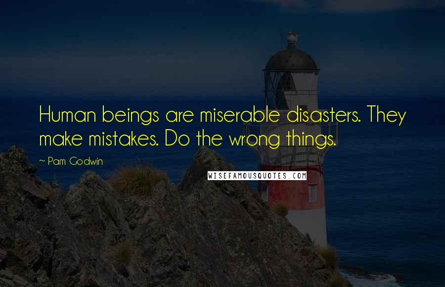 Pam Godwin Quotes: Human beings are miserable disasters. They make mistakes. Do the wrong things.