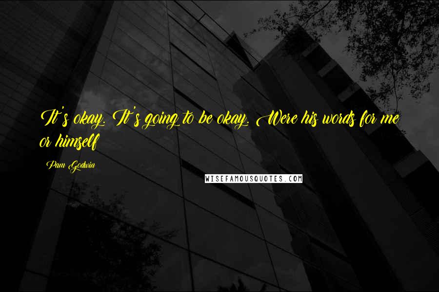 Pam Godwin Quotes: It's okay. It's going to be okay. Were his words for me or himself?
