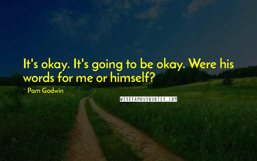Pam Godwin Quotes: It's okay. It's going to be okay. Were his words for me or himself?