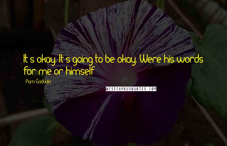 Pam Godwin Quotes: It's okay. It's going to be okay. Were his words for me or himself?