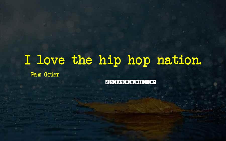 Pam Grier Quotes: I love the hip-hop nation.