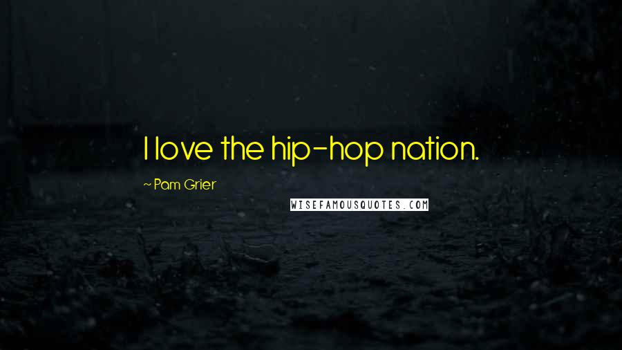 Pam Grier Quotes: I love the hip-hop nation.