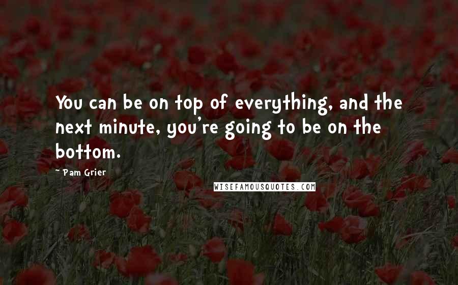 Pam Grier Quotes: You can be on top of everything, and the next minute, you're going to be on the bottom.