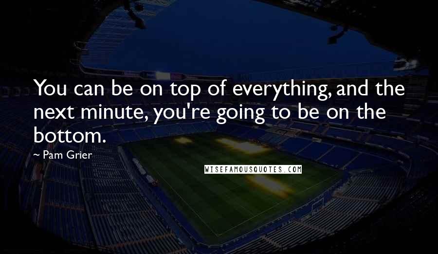 Pam Grier Quotes: You can be on top of everything, and the next minute, you're going to be on the bottom.