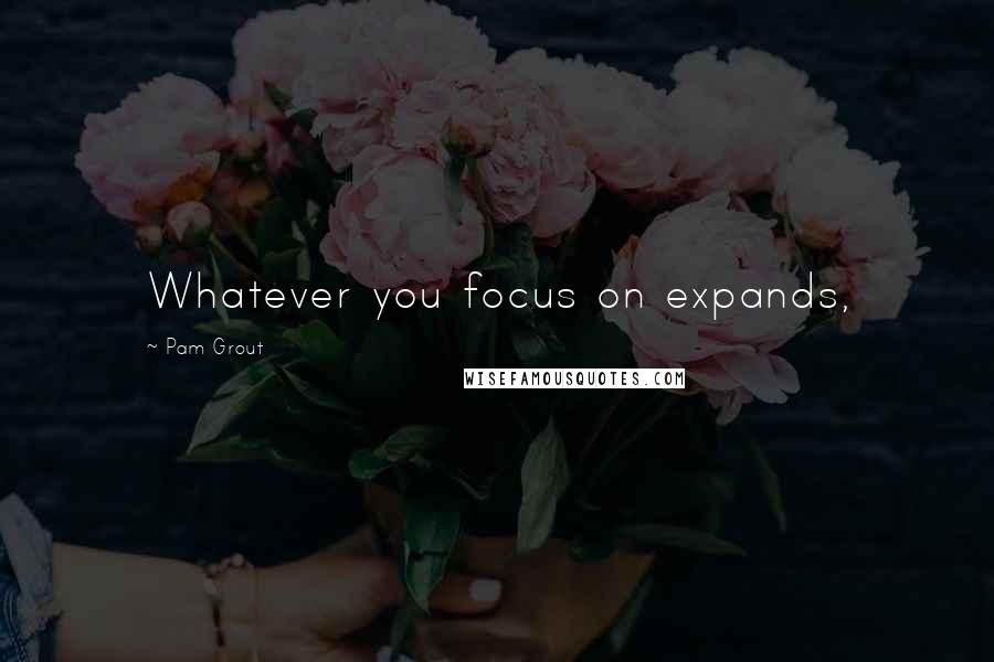 Pam Grout Quotes: Whatever you focus on expands,